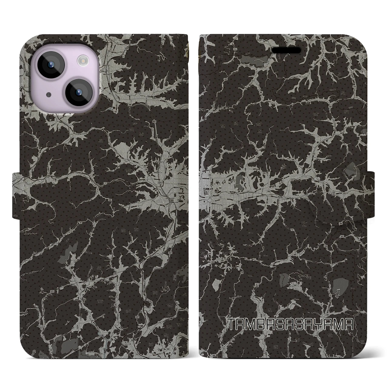 【丹波篠山(兵庫県)】地図柄iPhoneケース(手帳タイプ)