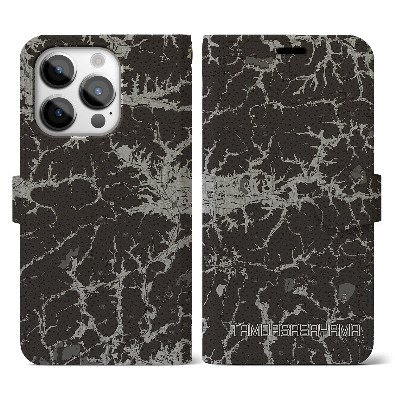 【丹波篠山(兵庫県)】地図柄iPhoneケース(手帳タイプ)