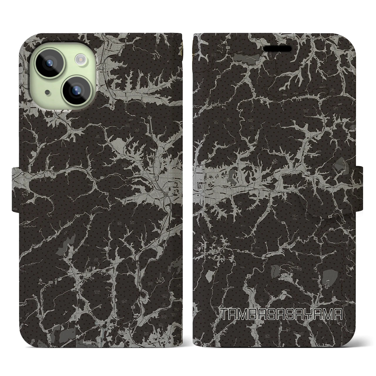 【丹波篠山(兵庫県)】地図柄iPhoneケース(手帳タイプ)