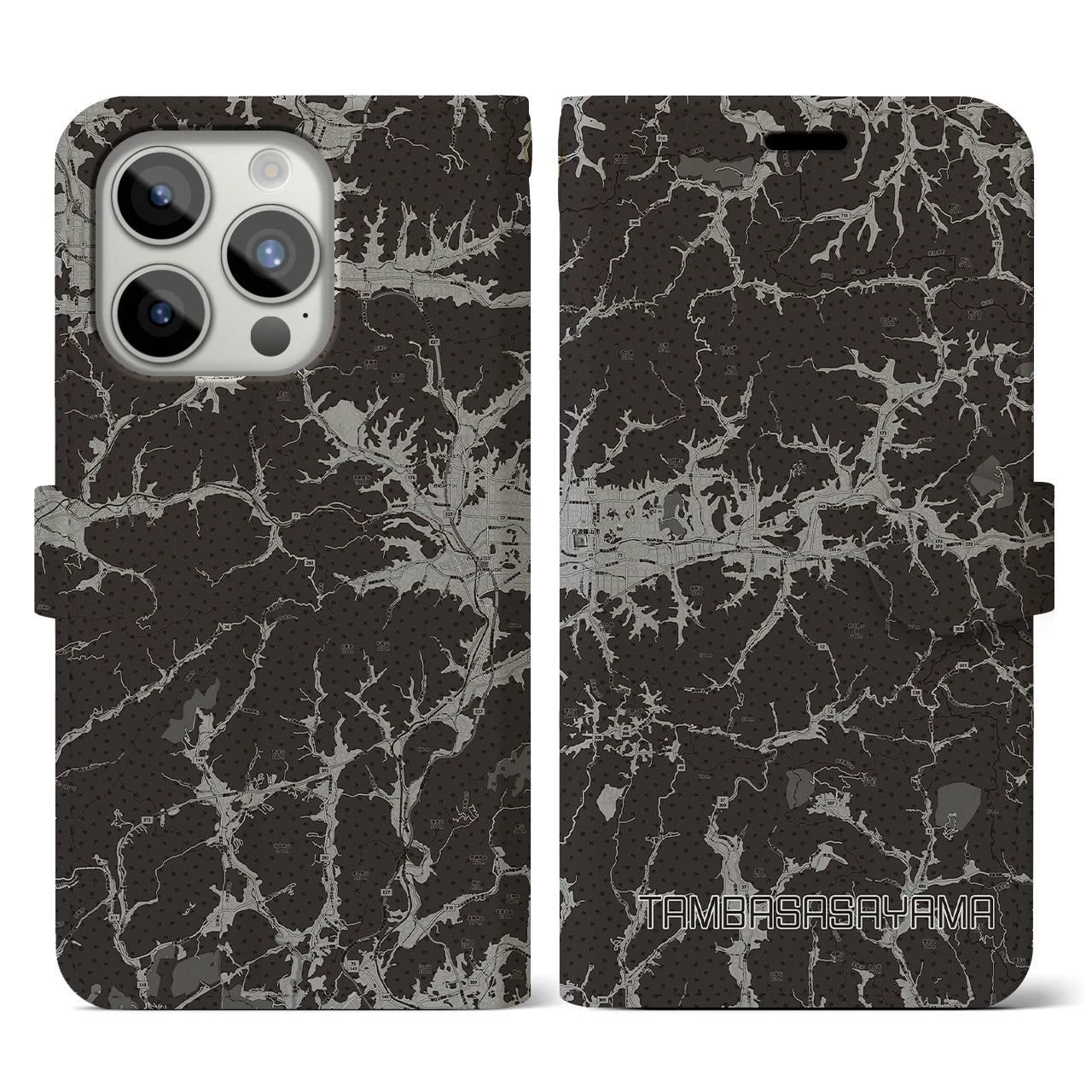 【丹波篠山(兵庫県)】地図柄iPhoneケース(手帳タイプ)