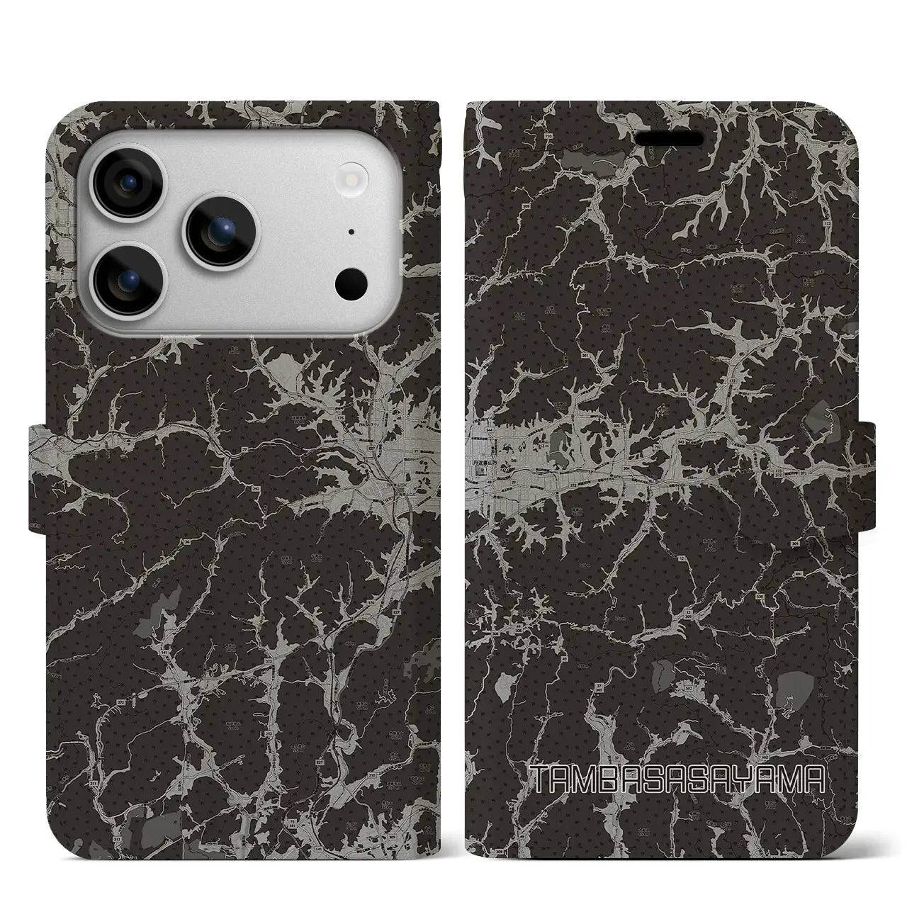 【丹波篠山(兵庫県)】地図柄iPhoneケース(手帳タイプ)