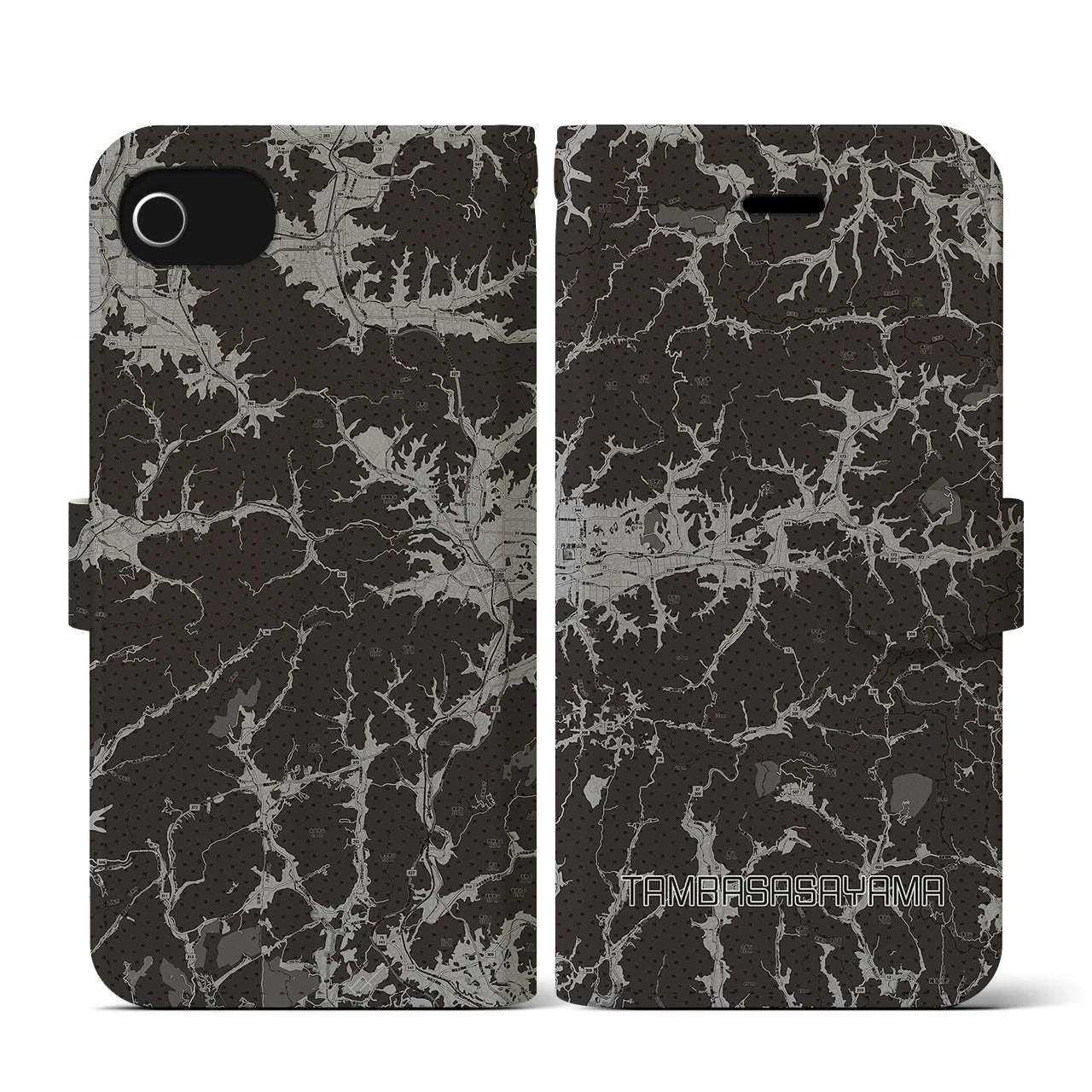 【丹波篠山(兵庫県)】地図柄iPhoneケース(手帳タイプ)