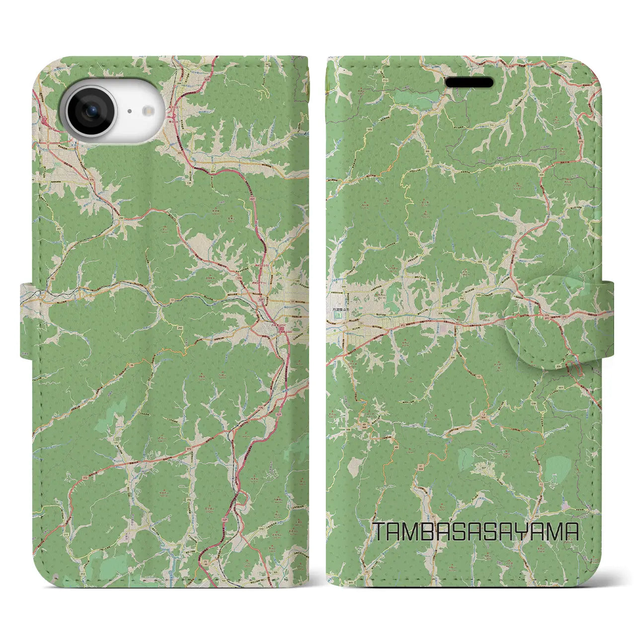 【丹波篠山(兵庫県)】地図柄iPhoneケース(手帳タイプ)