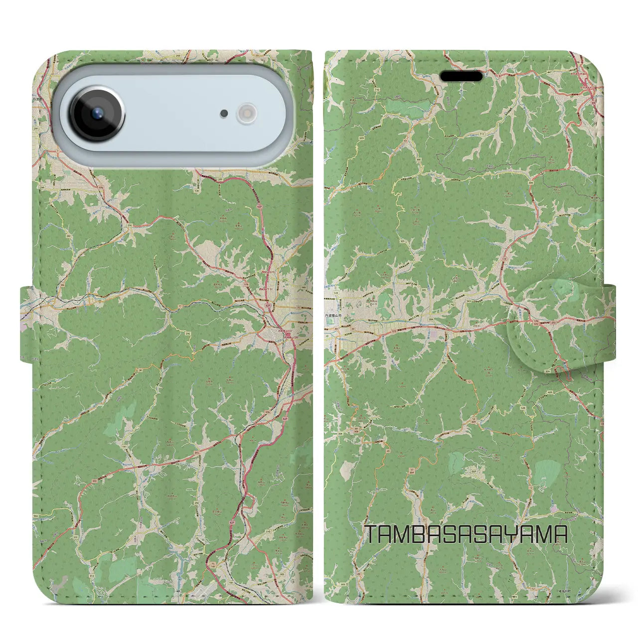 【丹波篠山(兵庫県)】地図柄iPhoneケース(手帳タイプ)