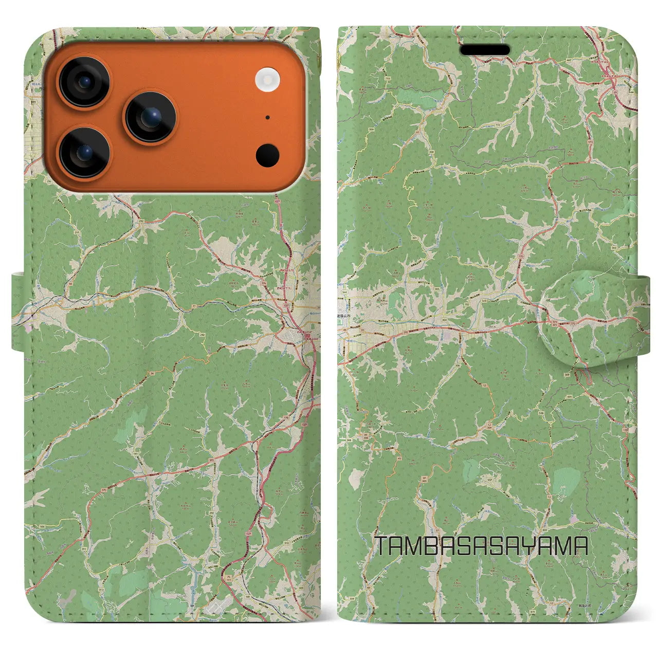 【丹波篠山(兵庫県)】地図柄iPhoneケース(手帳タイプ)