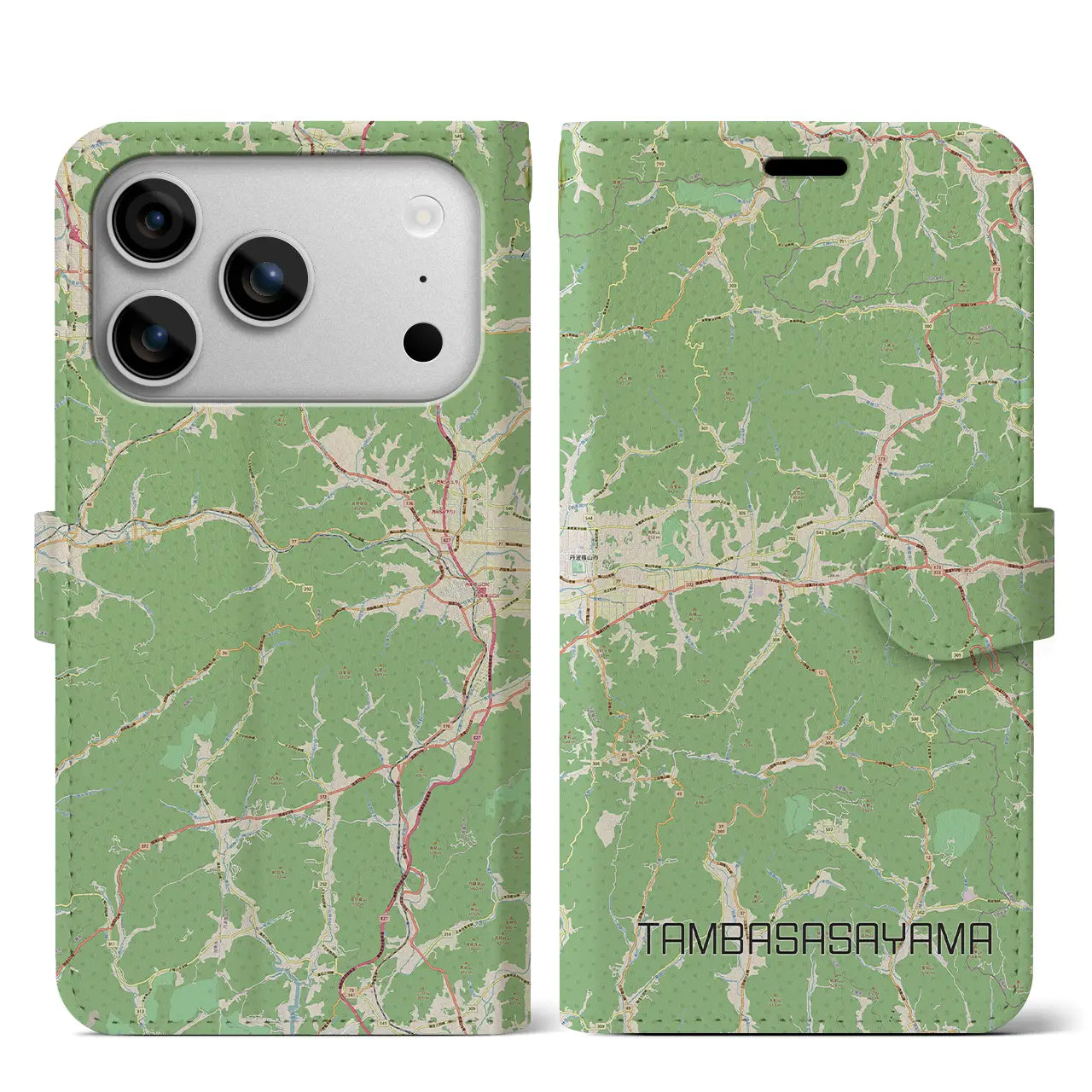 【丹波篠山(兵庫県)】地図柄iPhoneケース(手帳タイプ)