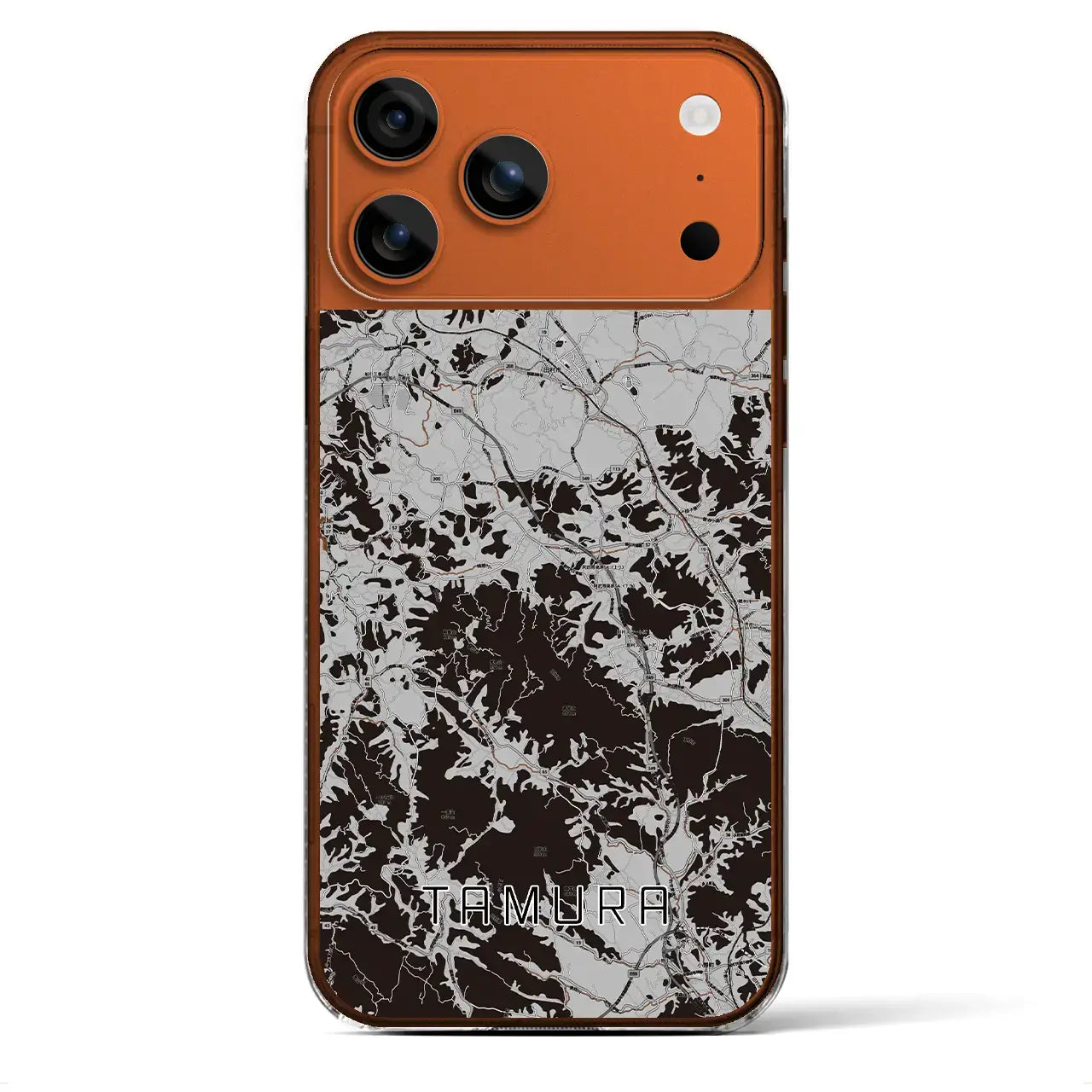 【田村(福島県)】地図柄iPhoneケース(クリアタイプ)モノトーン・iPhone 17 Pro Max 用