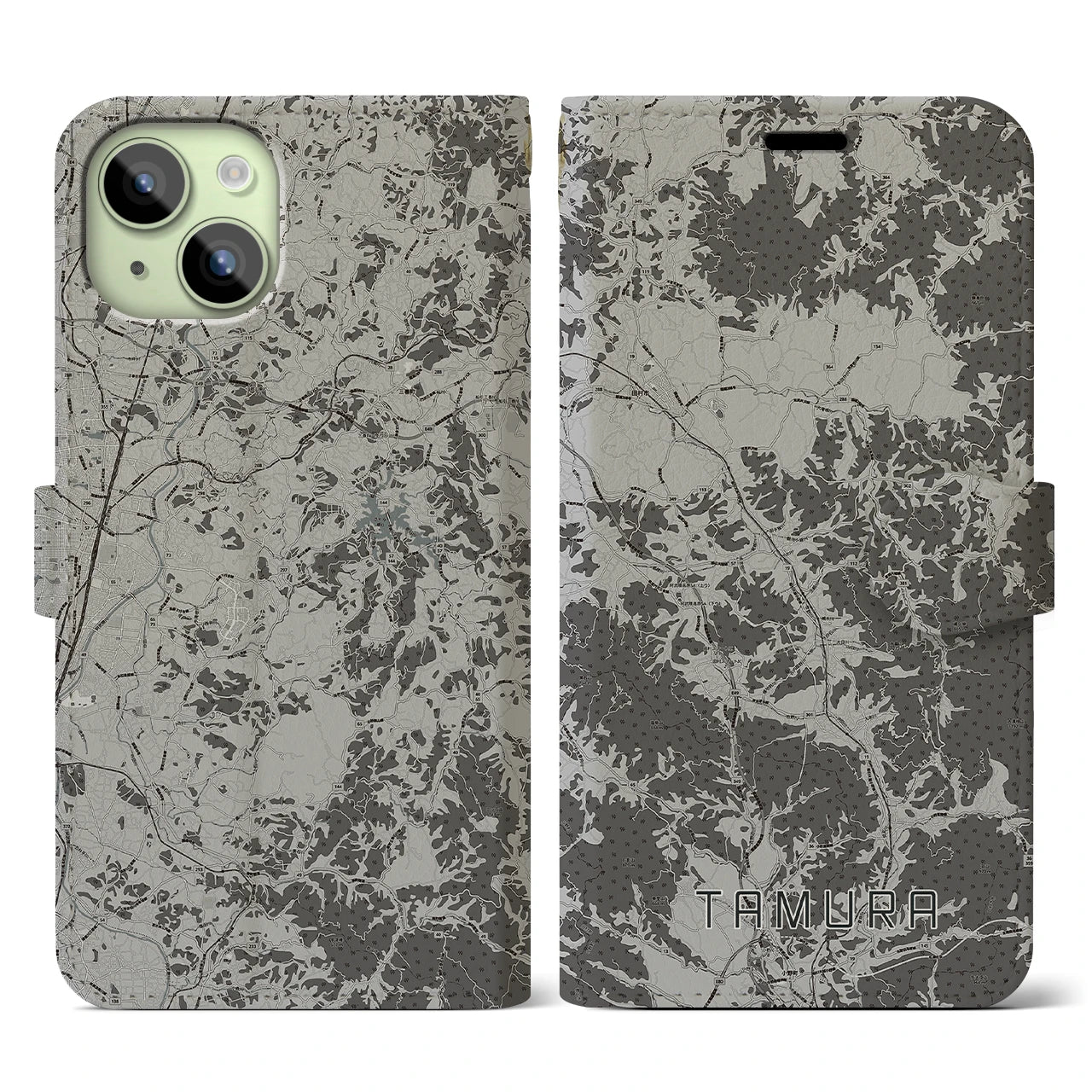 【田村(福島県)】地図柄iPhoneケース(手帳タイプ)