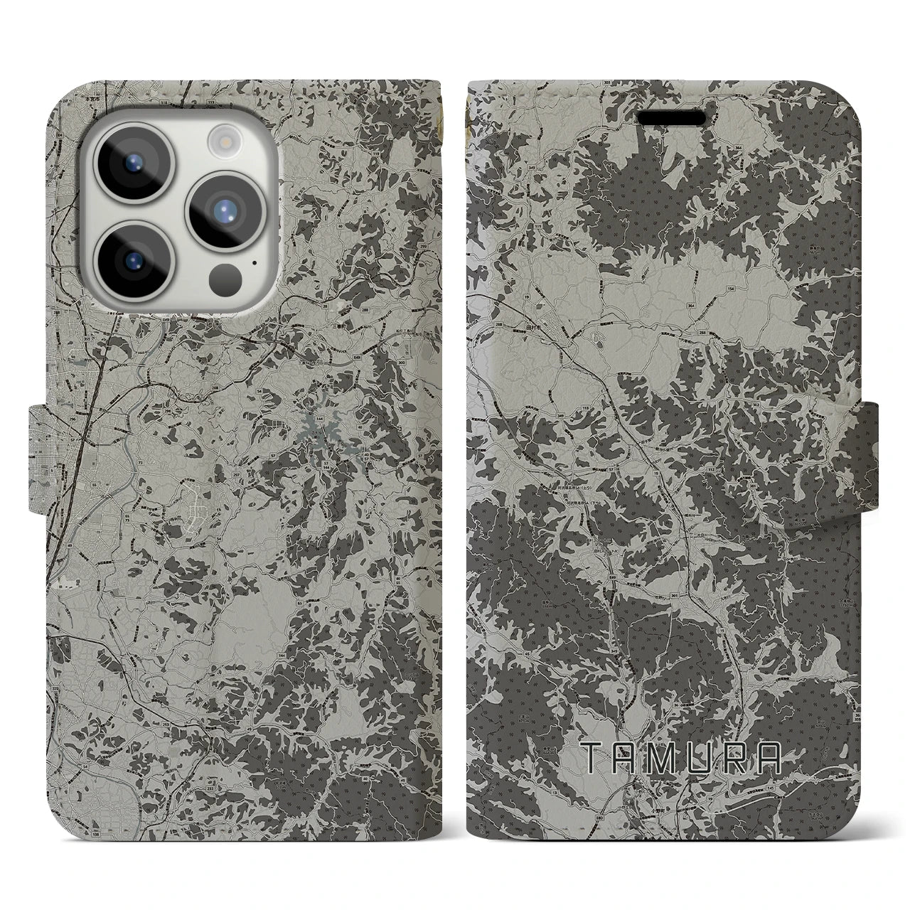 【田村(福島県)】地図柄iPhoneケース(手帳タイプ)