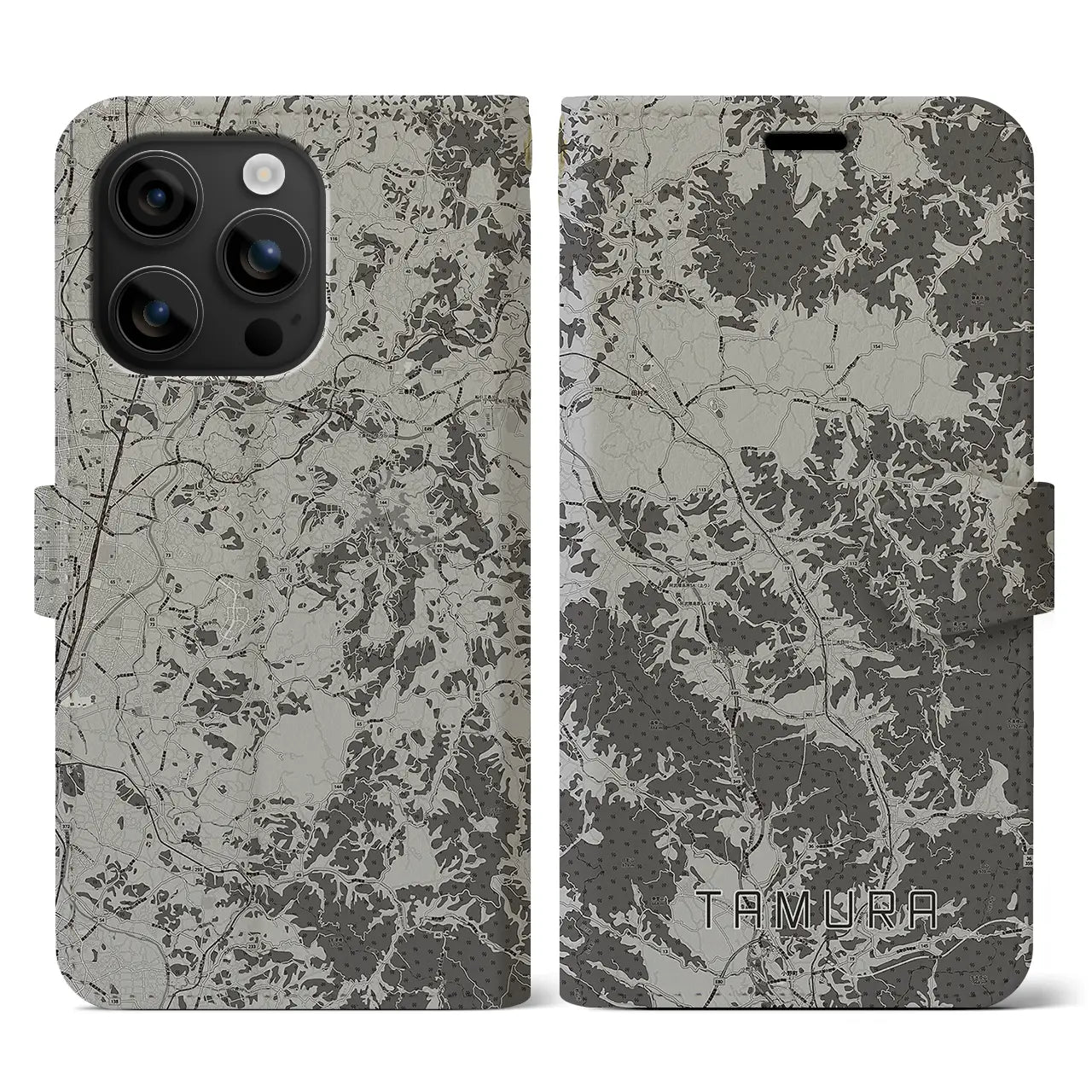 【田村(福島県)】地図柄iPhoneケース(手帳タイプ)