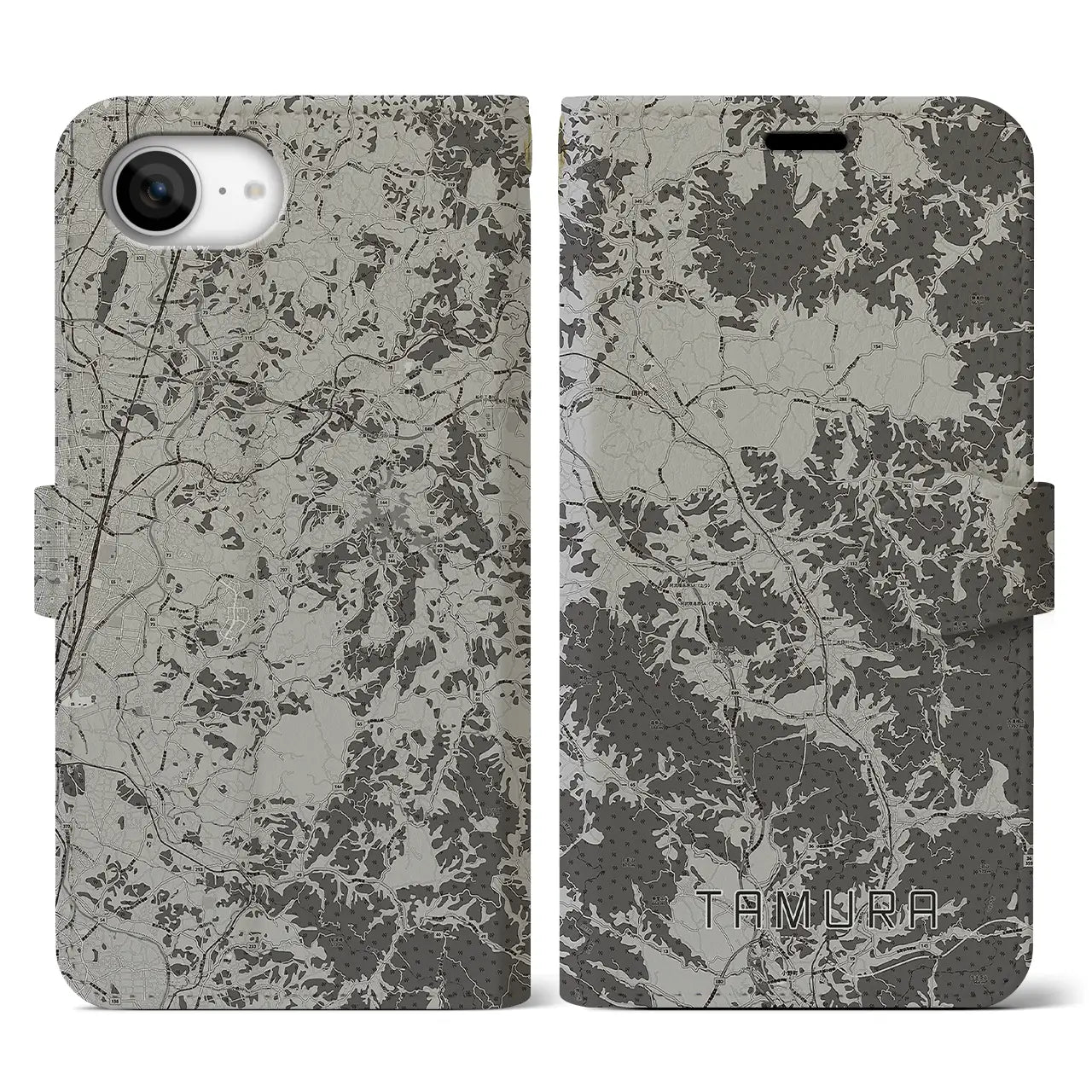 【田村(福島県)】地図柄iPhoneケース(手帳タイプ)