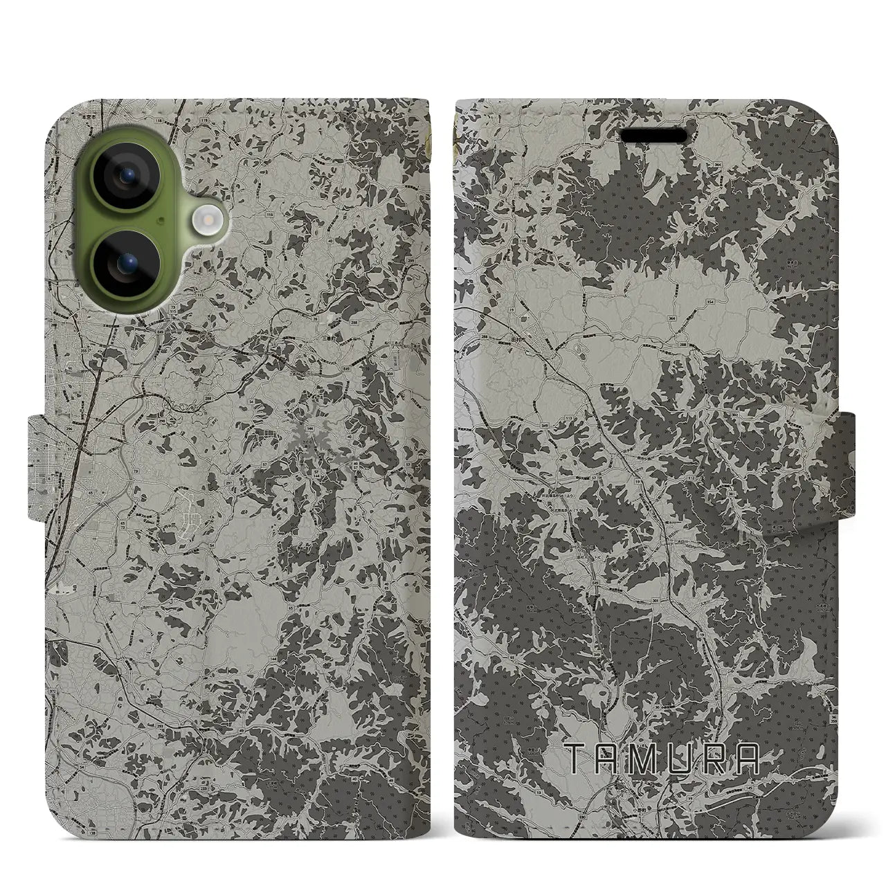 【田村(福島県)】地図柄iPhoneケース(手帳タイプ)