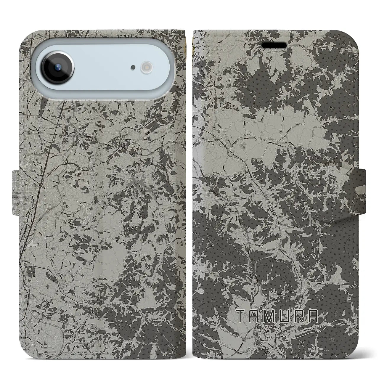 【田村(福島県)】地図柄iPhoneケース(手帳タイプ)