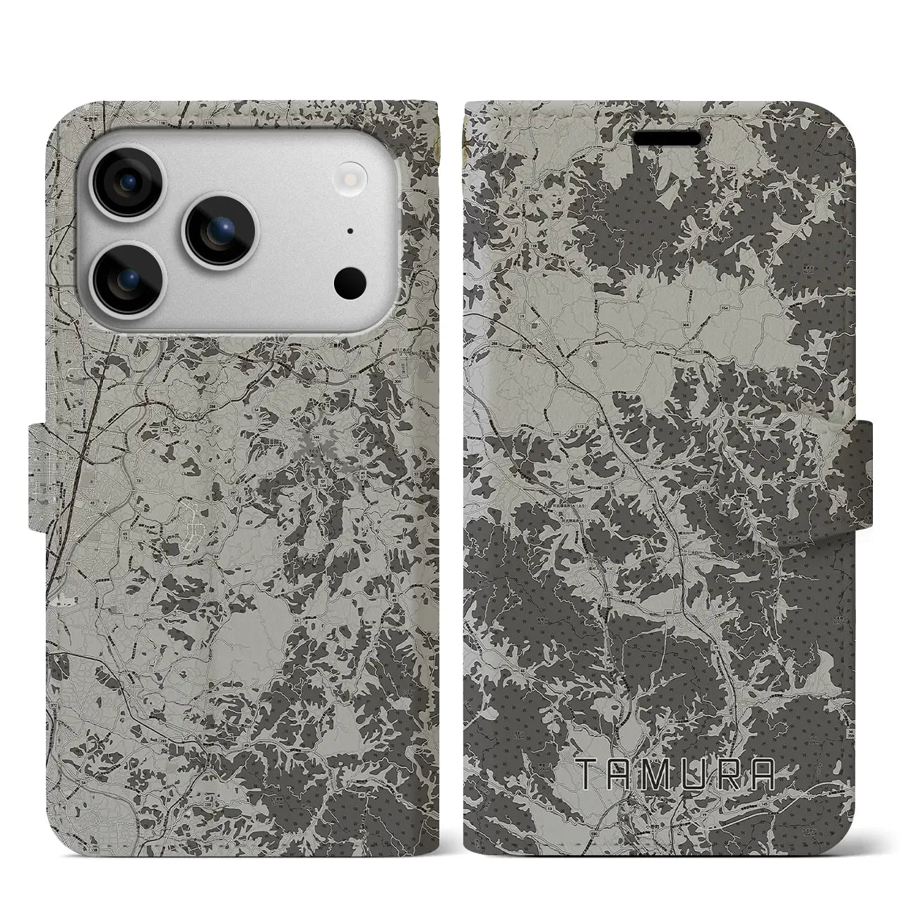 【田村(福島県)】地図柄iPhoneケース(手帳タイプ)