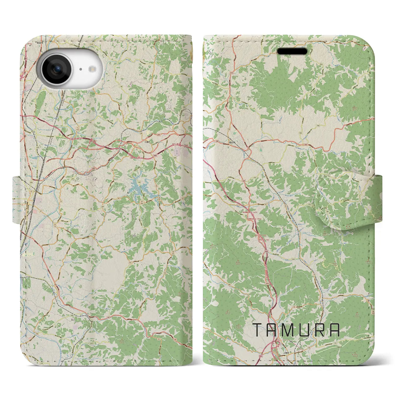 【田村(福島県)】地図柄iPhoneケース(手帳タイプ)