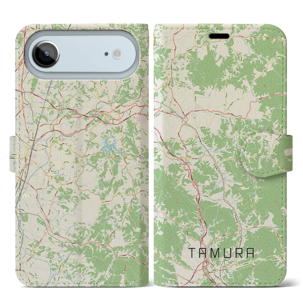 【田村(福島県)】地図柄iPhoneケース(手帳タイプ)