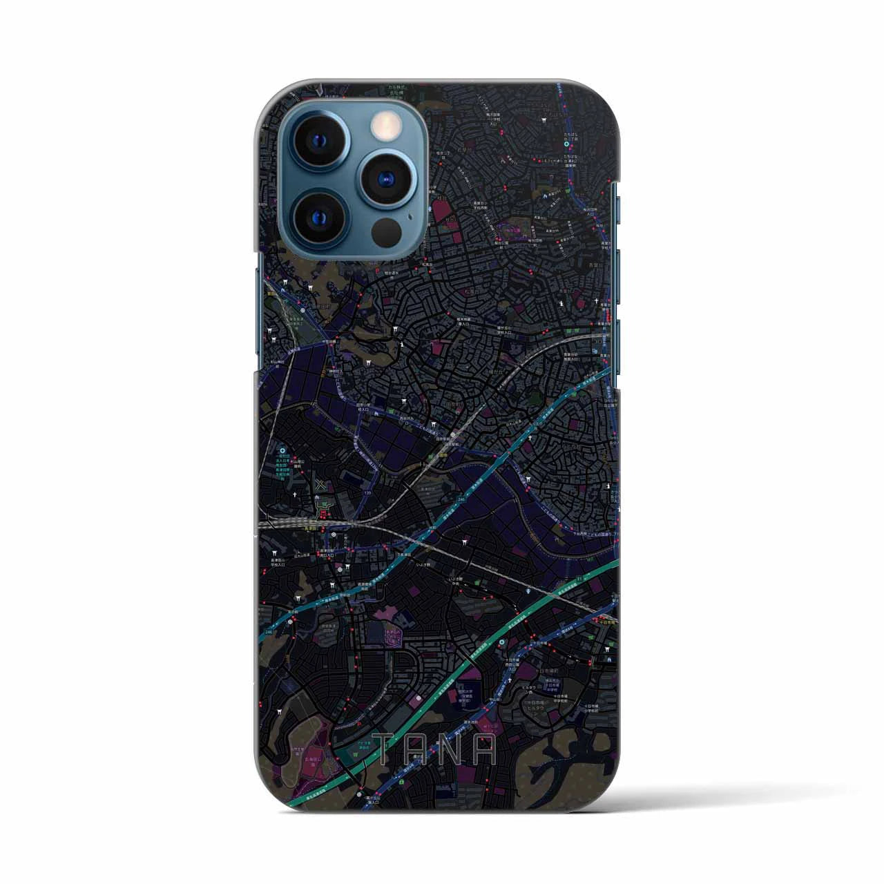 【田奈(神奈川県)】地図柄iPhoneケース(バックカバータイプ)