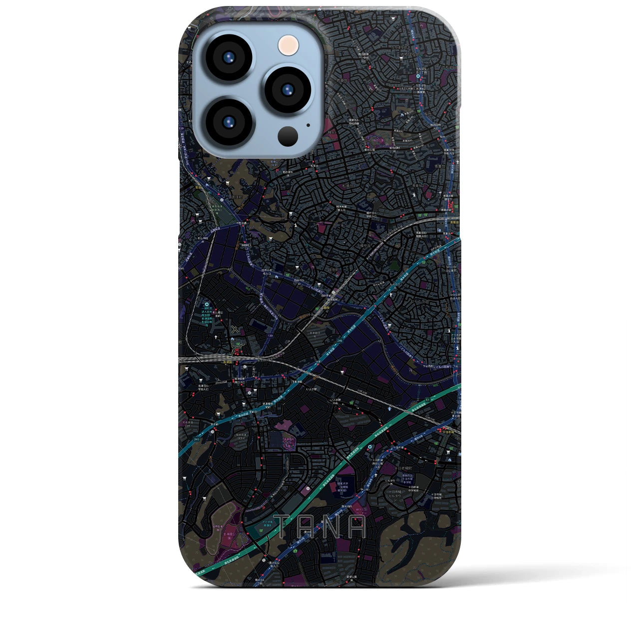 【田奈(神奈川県)】地図柄iPhoneケース(バックカバータイプ)