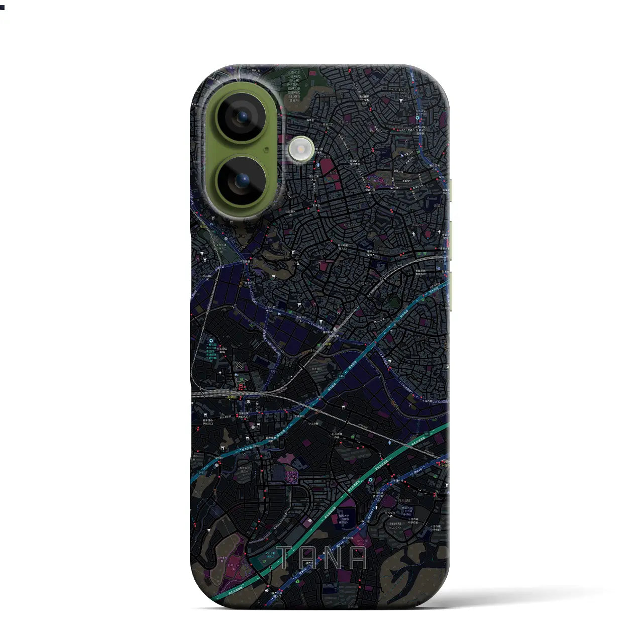 【田奈(神奈川県)】地図柄iPhoneケース(バックカバータイプ)