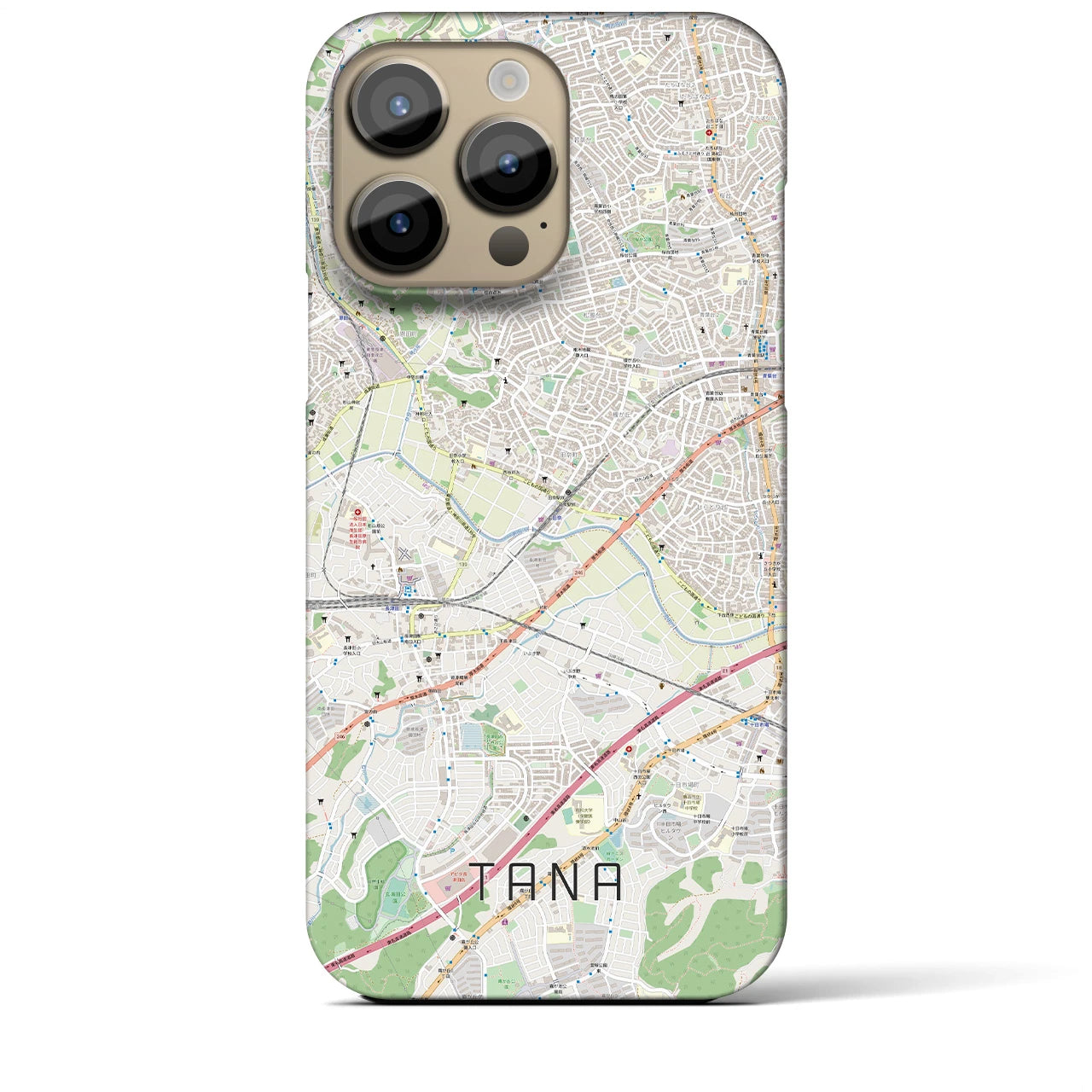 【田奈(神奈川県)】地図柄iPhoneケース(バックカバータイプ)