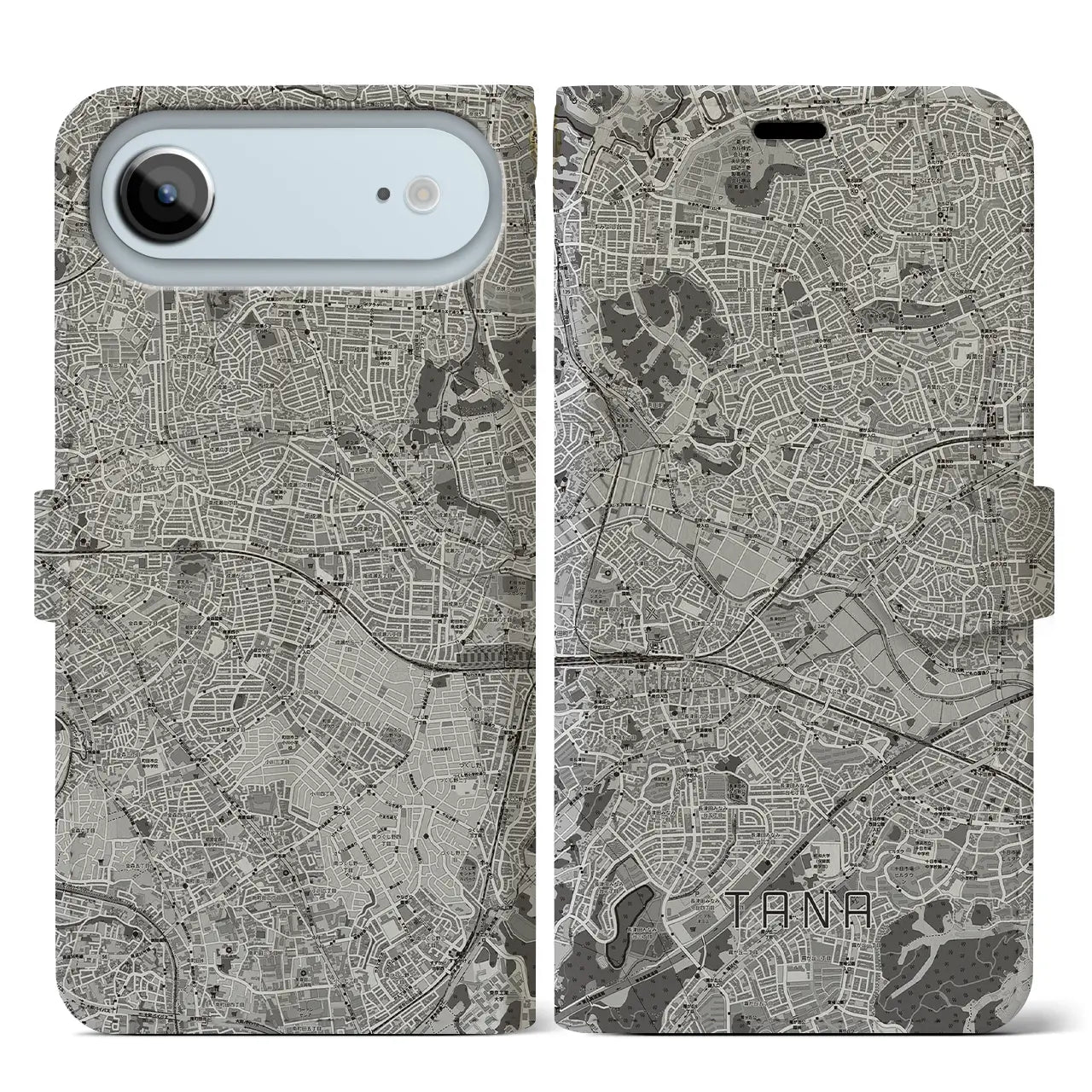 【田奈(神奈川県)】地図柄iPhoneケース(手帳タイプ)