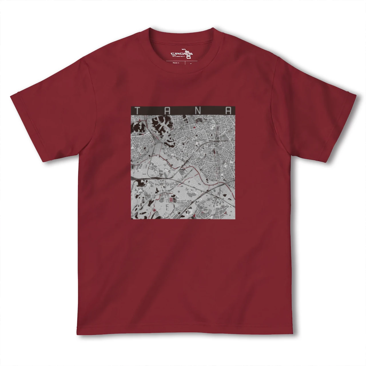 【田奈(神奈川県)】地図柄ヘビーウェイトTシャツ