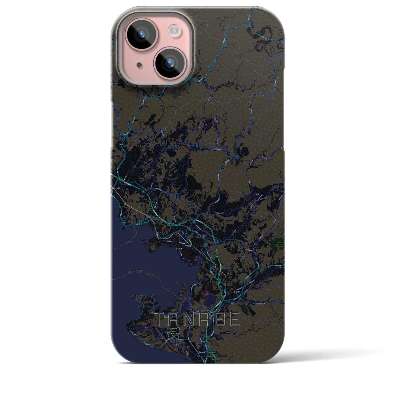 【田辺(和歌山県)】地図柄iPhoneケース(バックカバータイプ)