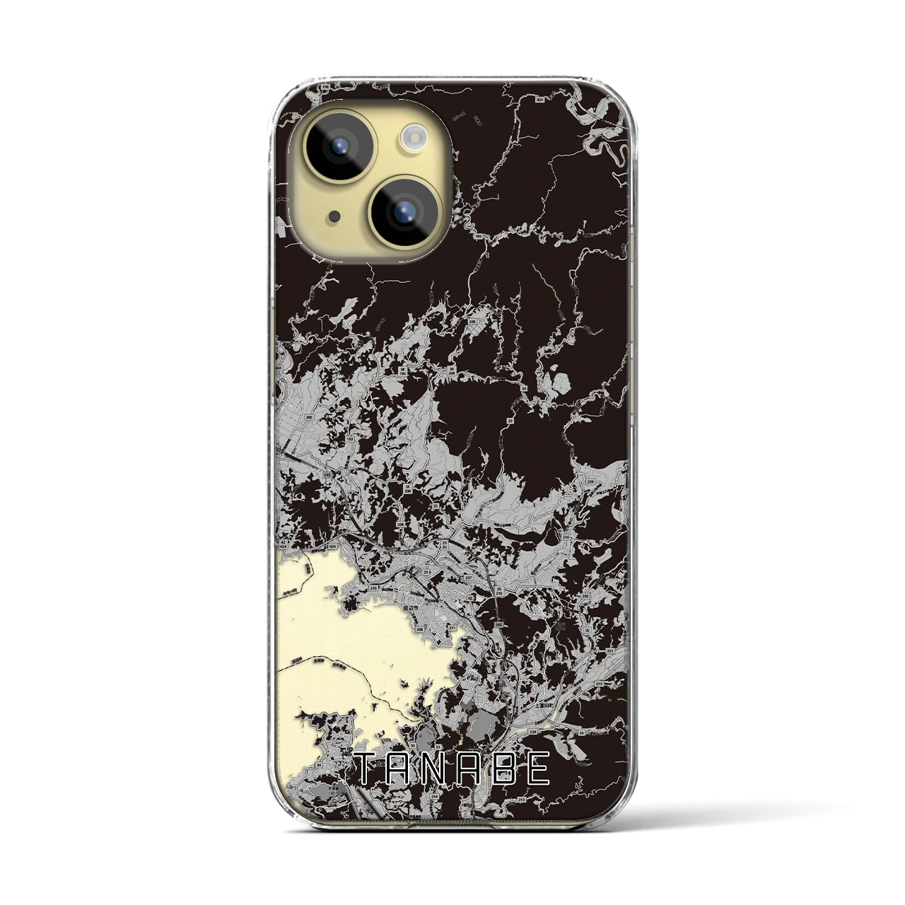 【田辺(和歌山県)】地図柄iPhoneケース(クリアタイプ)