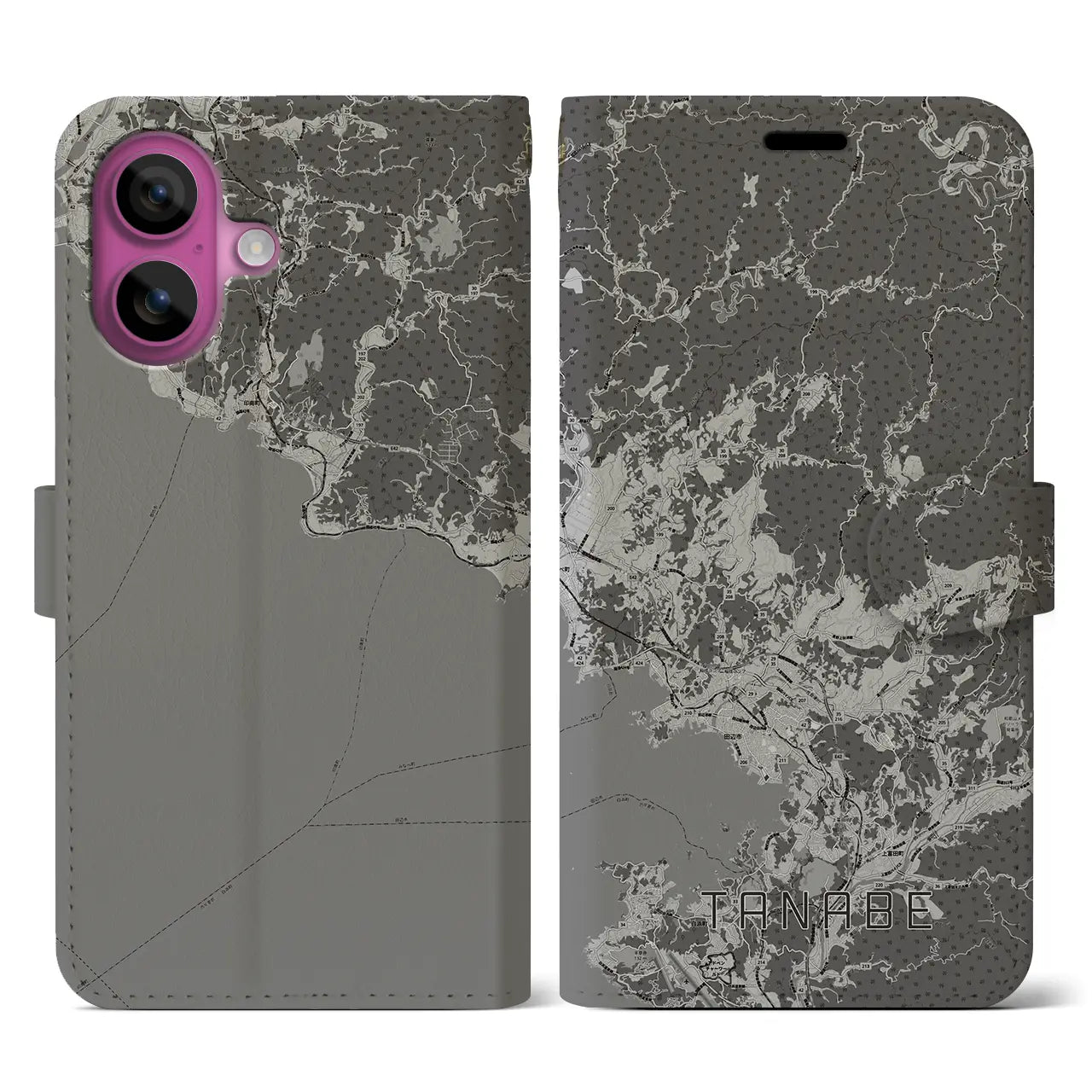 【田辺(和歌山県)】地図柄iPhoneケース(手帳タイプ)