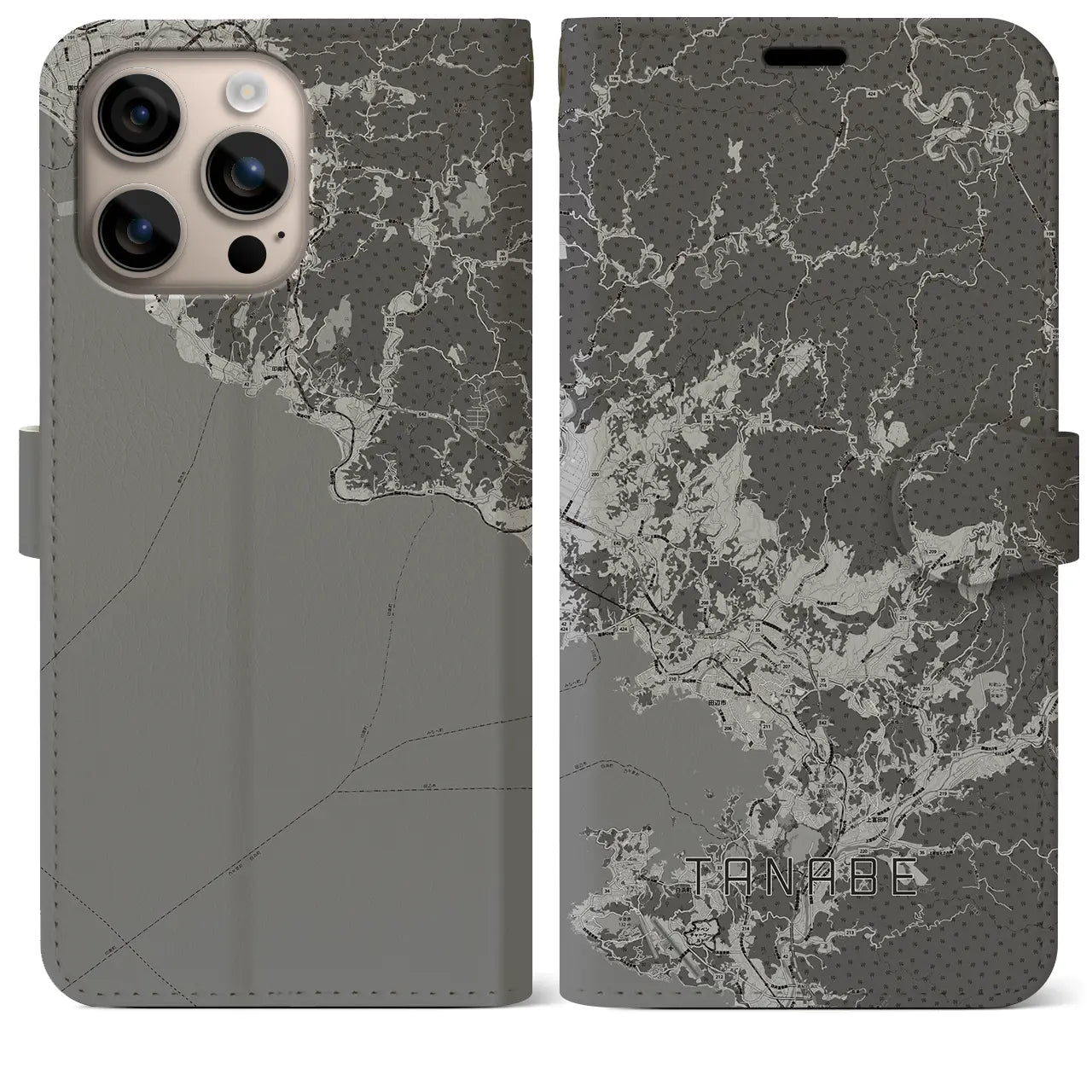 【田辺(和歌山県)】地図柄iPhoneケース(手帳タイプ)