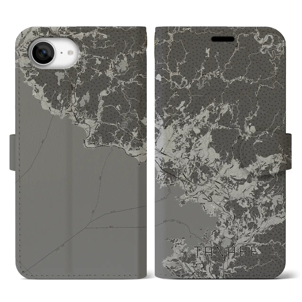 【田辺(和歌山県)】地図柄iPhoneケース(手帳タイプ)