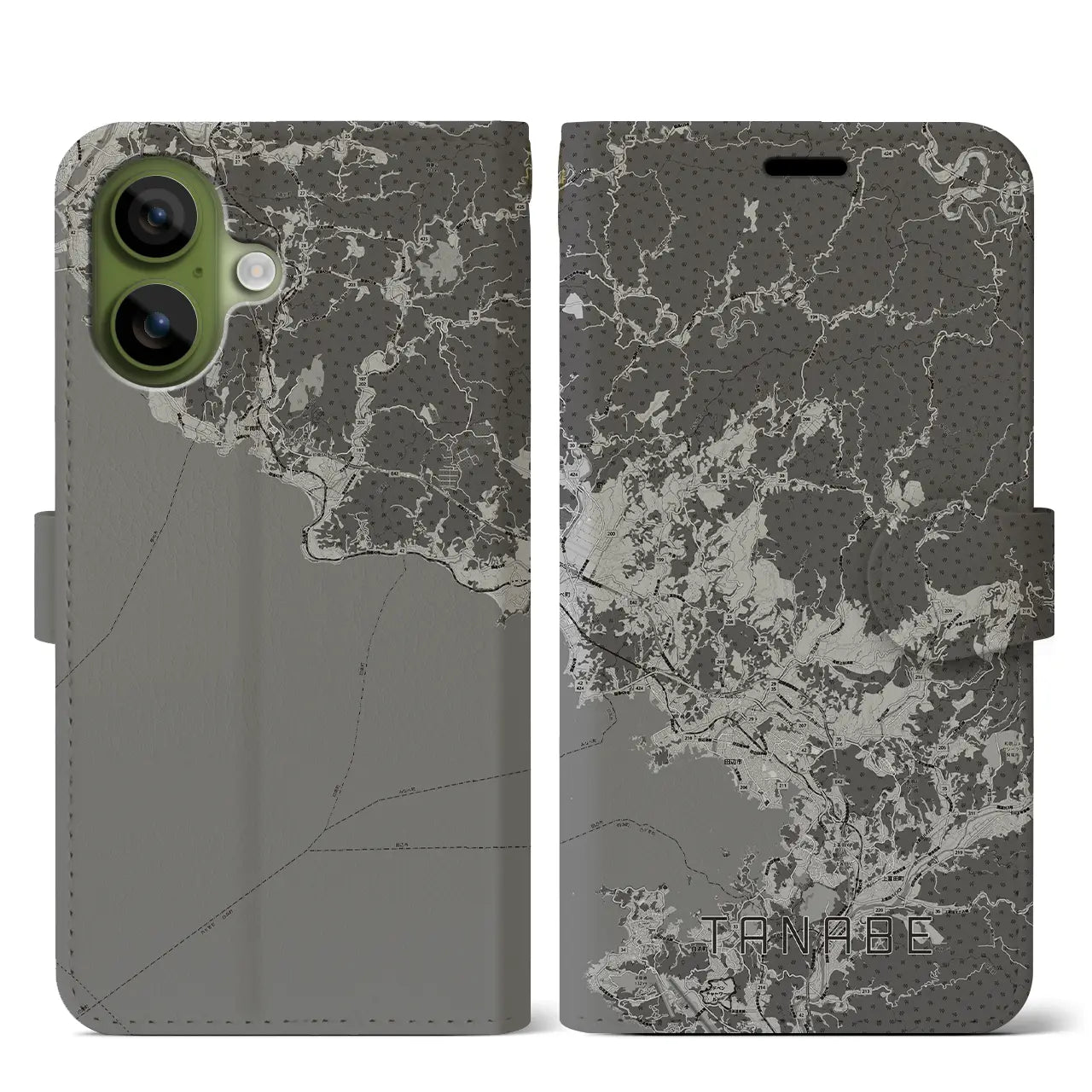 【田辺(和歌山県)】地図柄iPhoneケース(手帳タイプ)