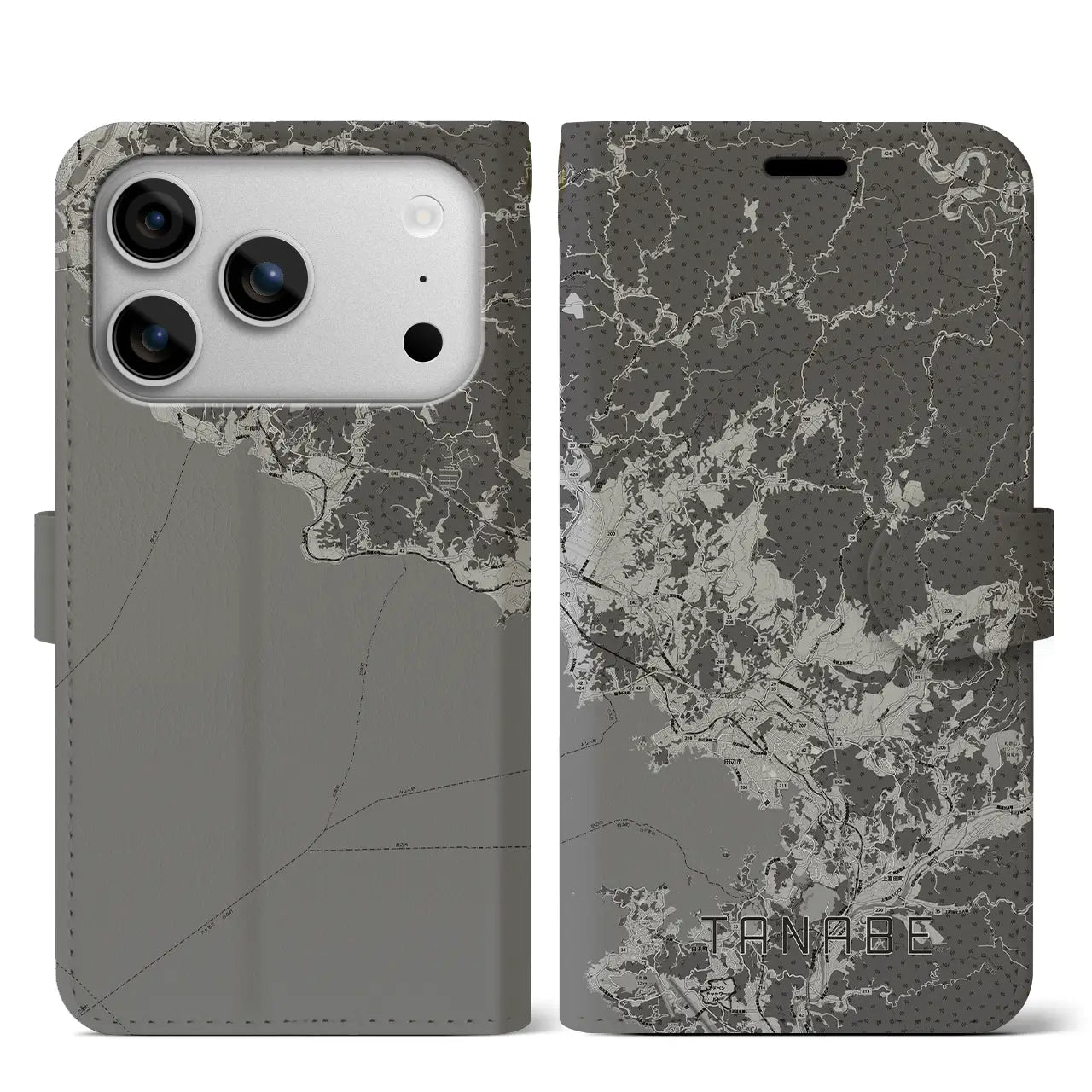 【田辺(和歌山県)】地図柄iPhoneケース(手帳タイプ)