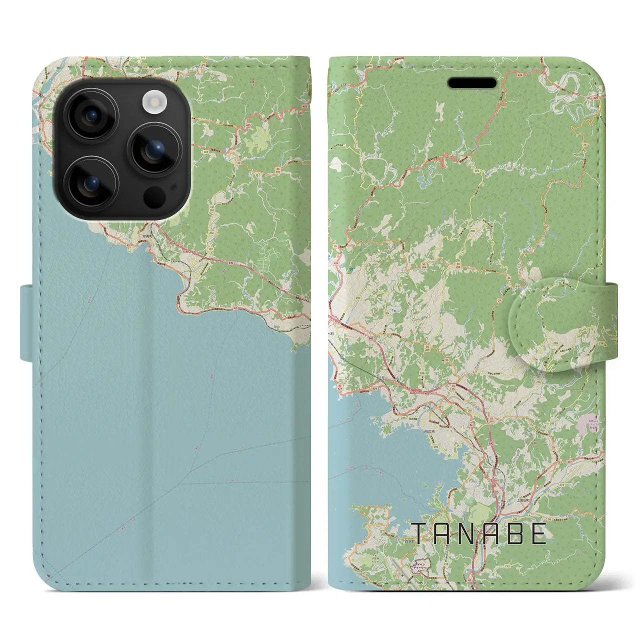 【田辺(和歌山県)】地図柄iPhoneケース(手帳タイプ)