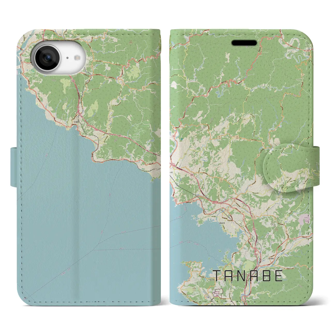 【田辺(和歌山県)】地図柄iPhoneケース(手帳タイプ)