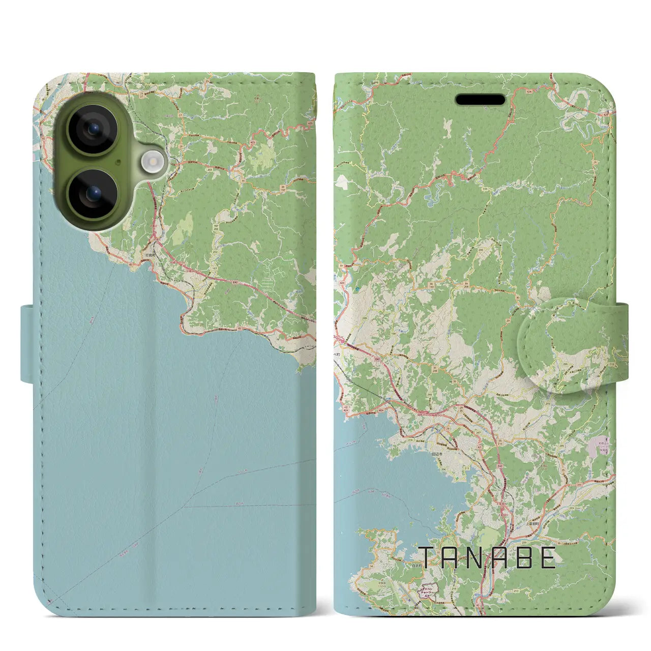 【田辺(和歌山県)】地図柄iPhoneケース(手帳タイプ)