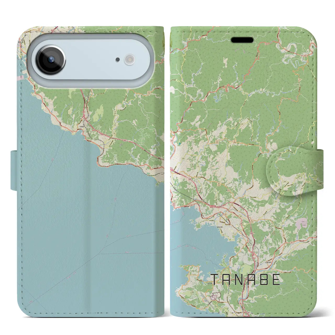 【田辺(和歌山県)】地図柄iPhoneケース(手帳タイプ)