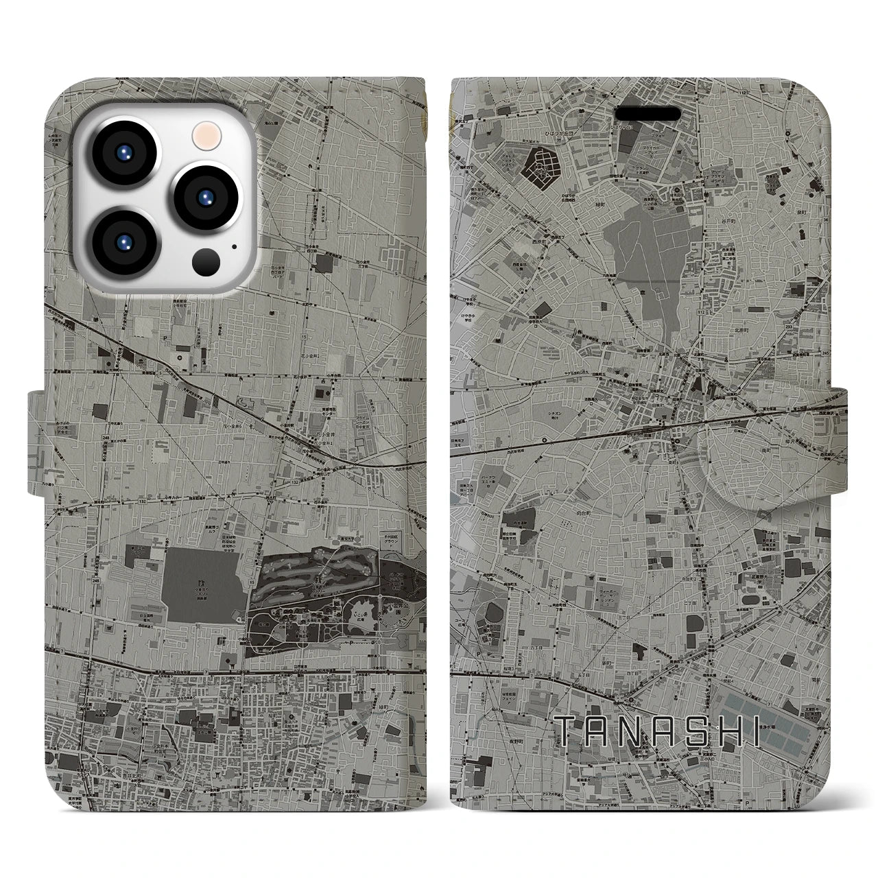 【田無(東京都)】地図柄iPhoneケース(手帳タイプ)