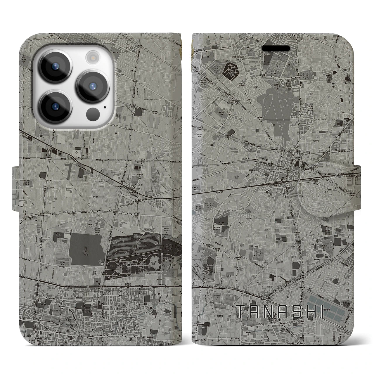 【田無(東京都)】地図柄iPhoneケース(手帳タイプ)