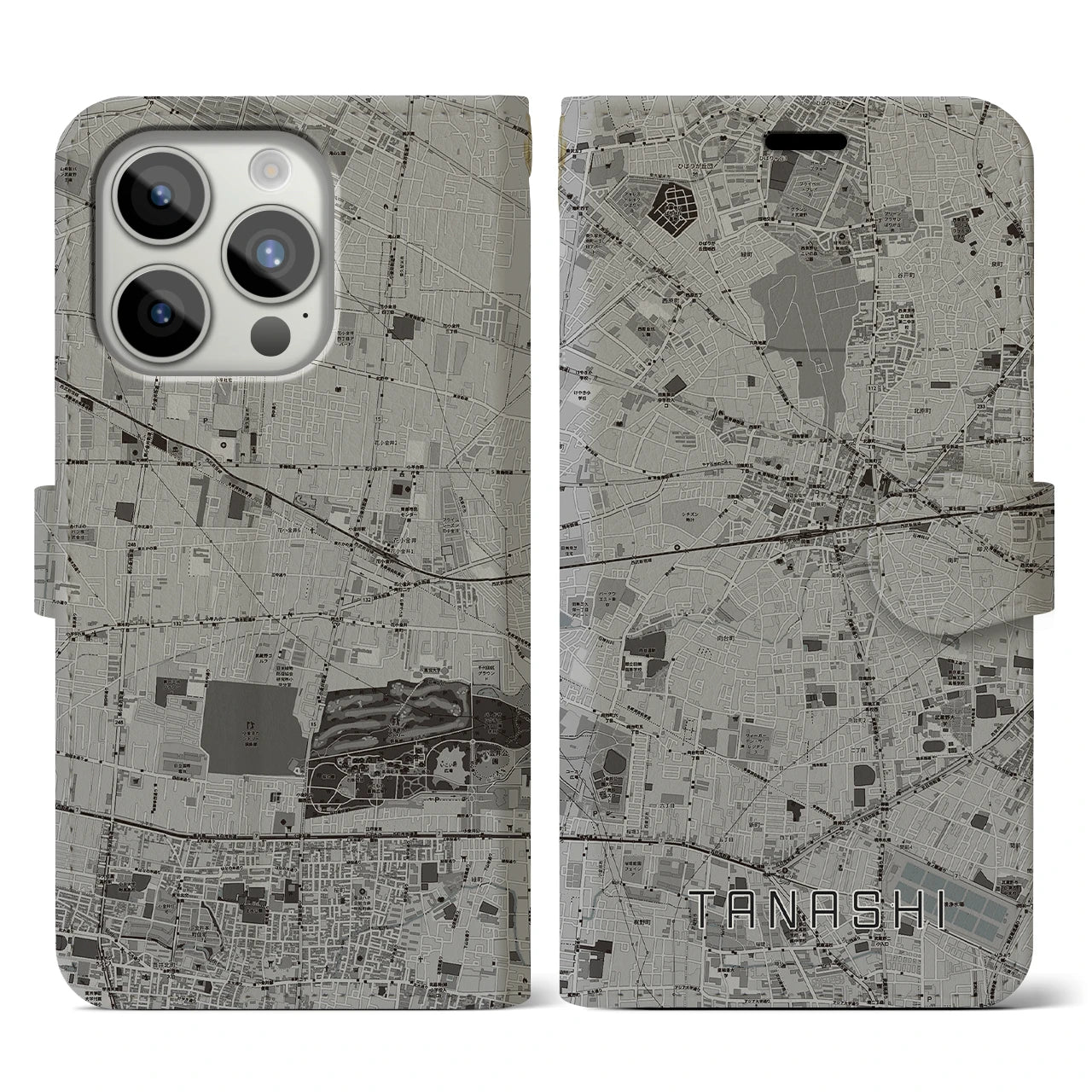 【田無(東京都)】地図柄iPhoneケース(手帳タイプ)