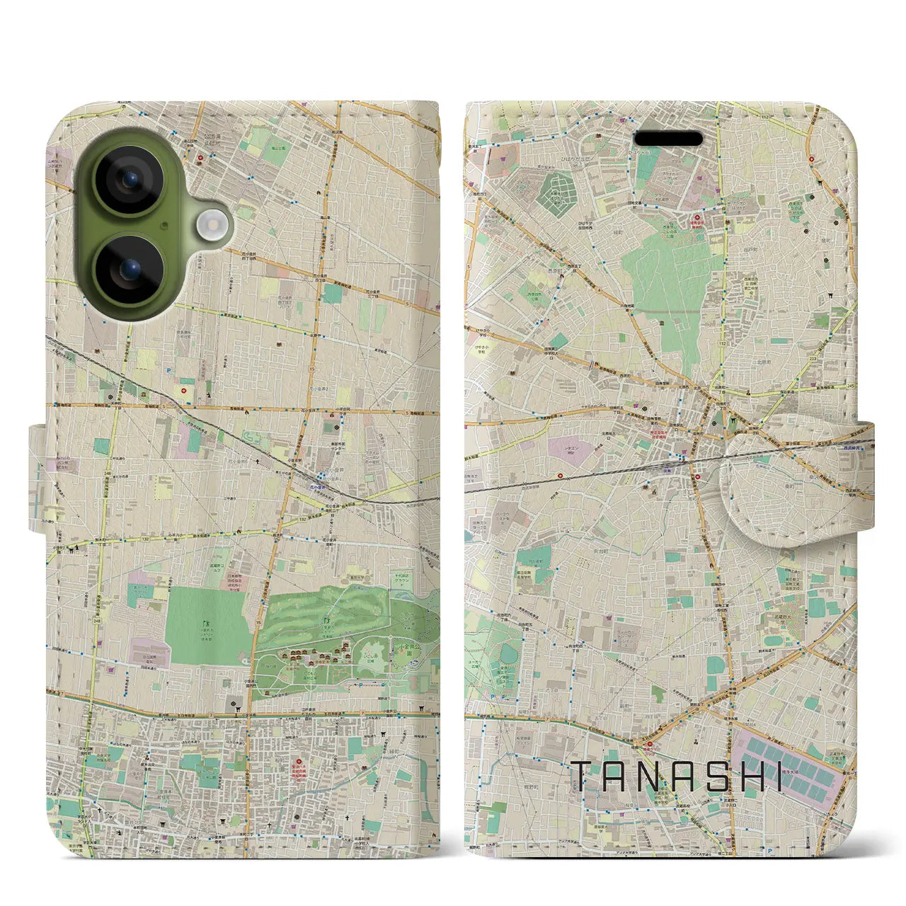 【田無(東京都)】地図柄iPhoneケース(手帳タイプ)