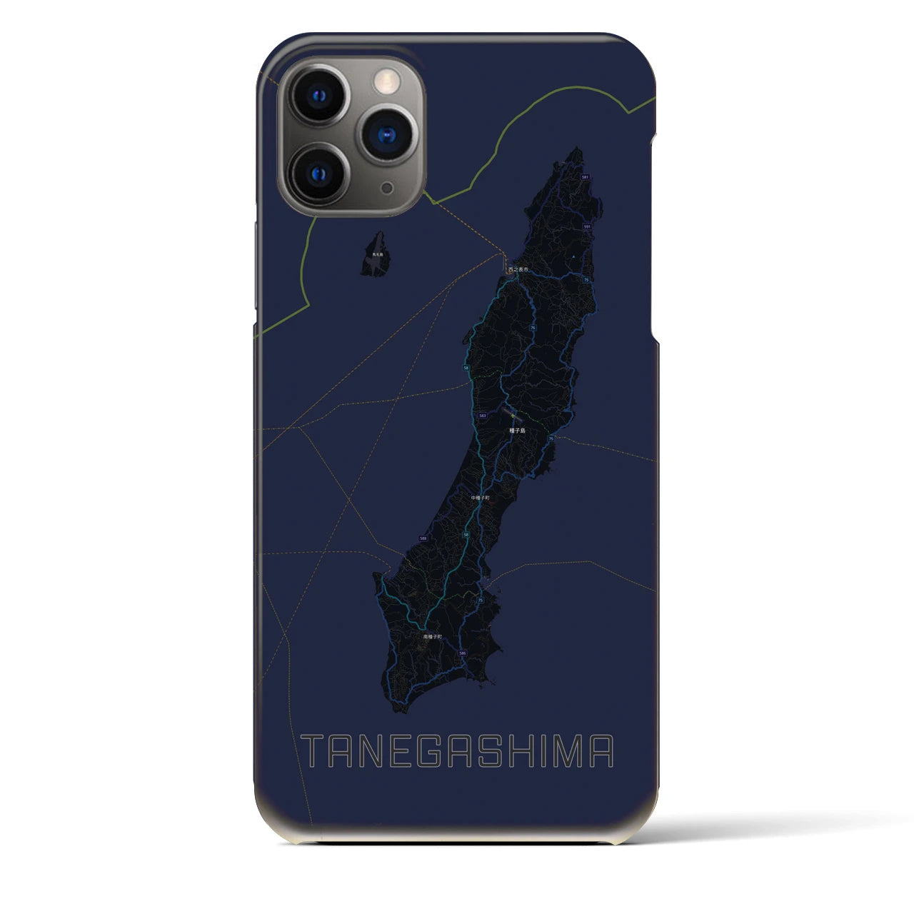 【種子島(鹿児島県)】地図柄iPhoneケース(バックカバータイプ)