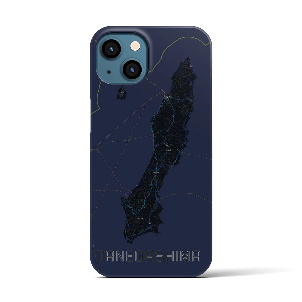【種子島(鹿児島県)】地図柄iPhoneケース(バックカバータイプ)