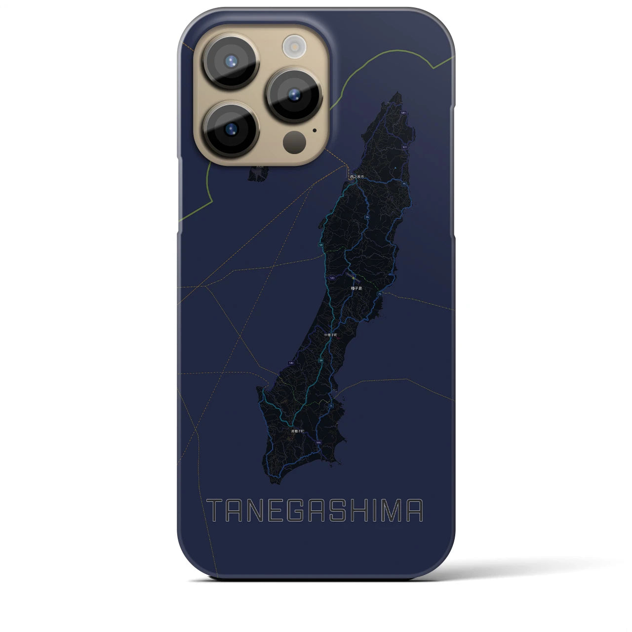【種子島(鹿児島県)】地図柄iPhoneケース(バックカバータイプ)