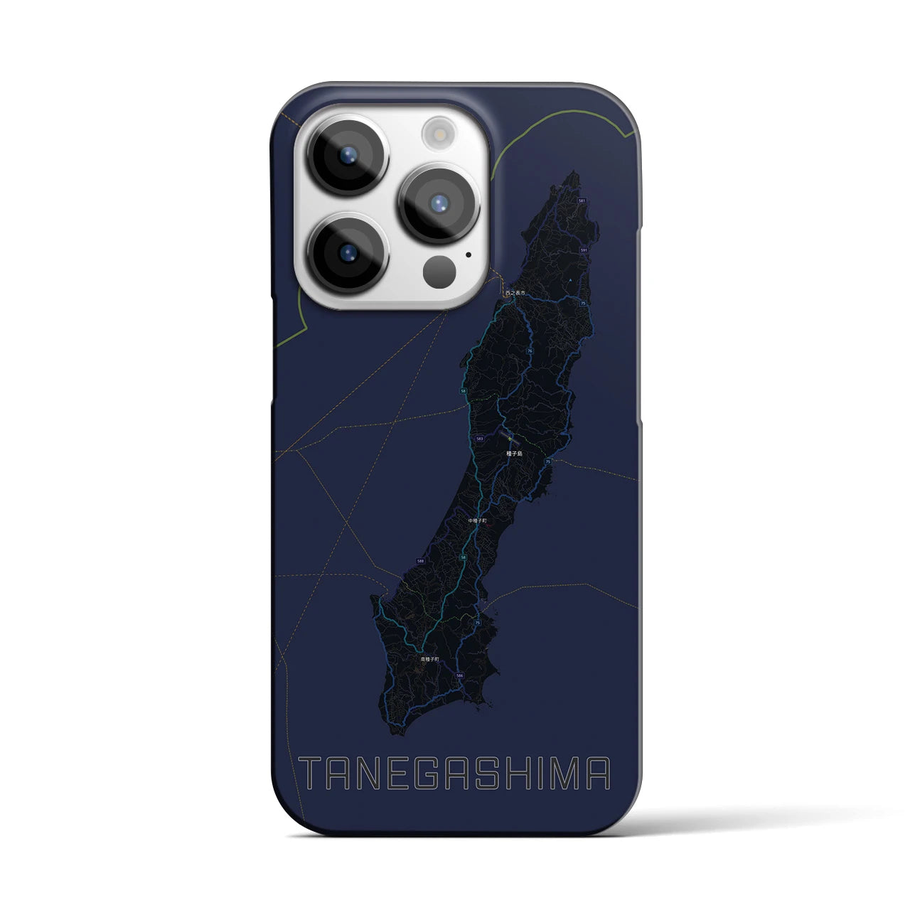 【種子島(鹿児島県)】地図柄iPhoneケース(バックカバータイプ)