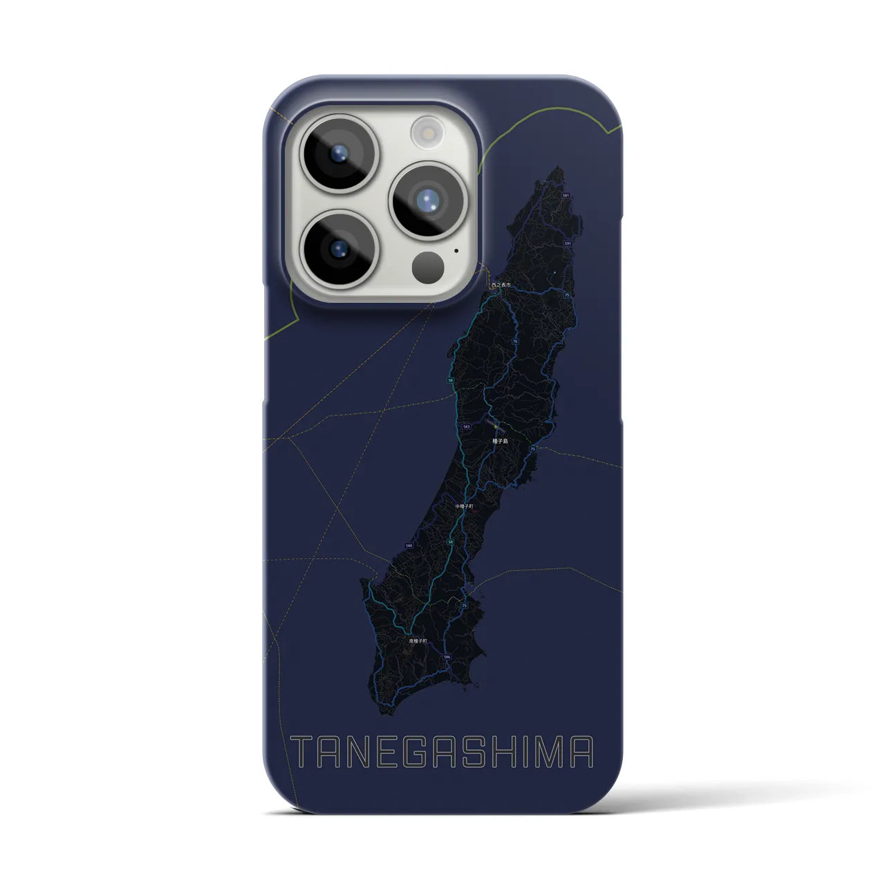 【種子島(鹿児島県)】地図柄iPhoneケース(バックカバータイプ)