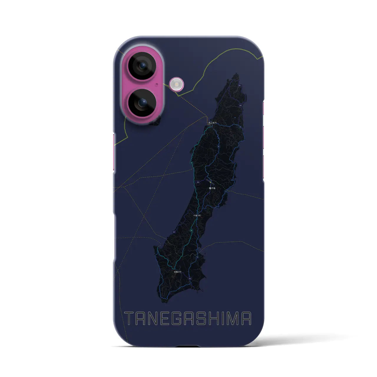 【種子島(鹿児島県)】地図柄iPhoneケース(バックカバータイプ)