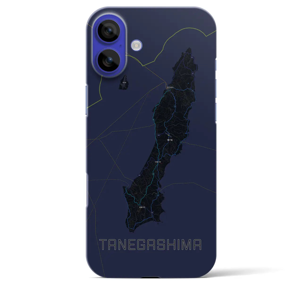 【種子島(鹿児島県)】地図柄iPhoneケース(バックカバータイプ)
