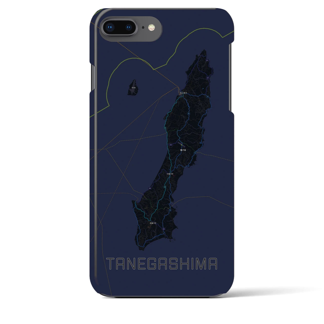 【種子島(鹿児島県)】地図柄iPhoneケース(バックカバータイプ)