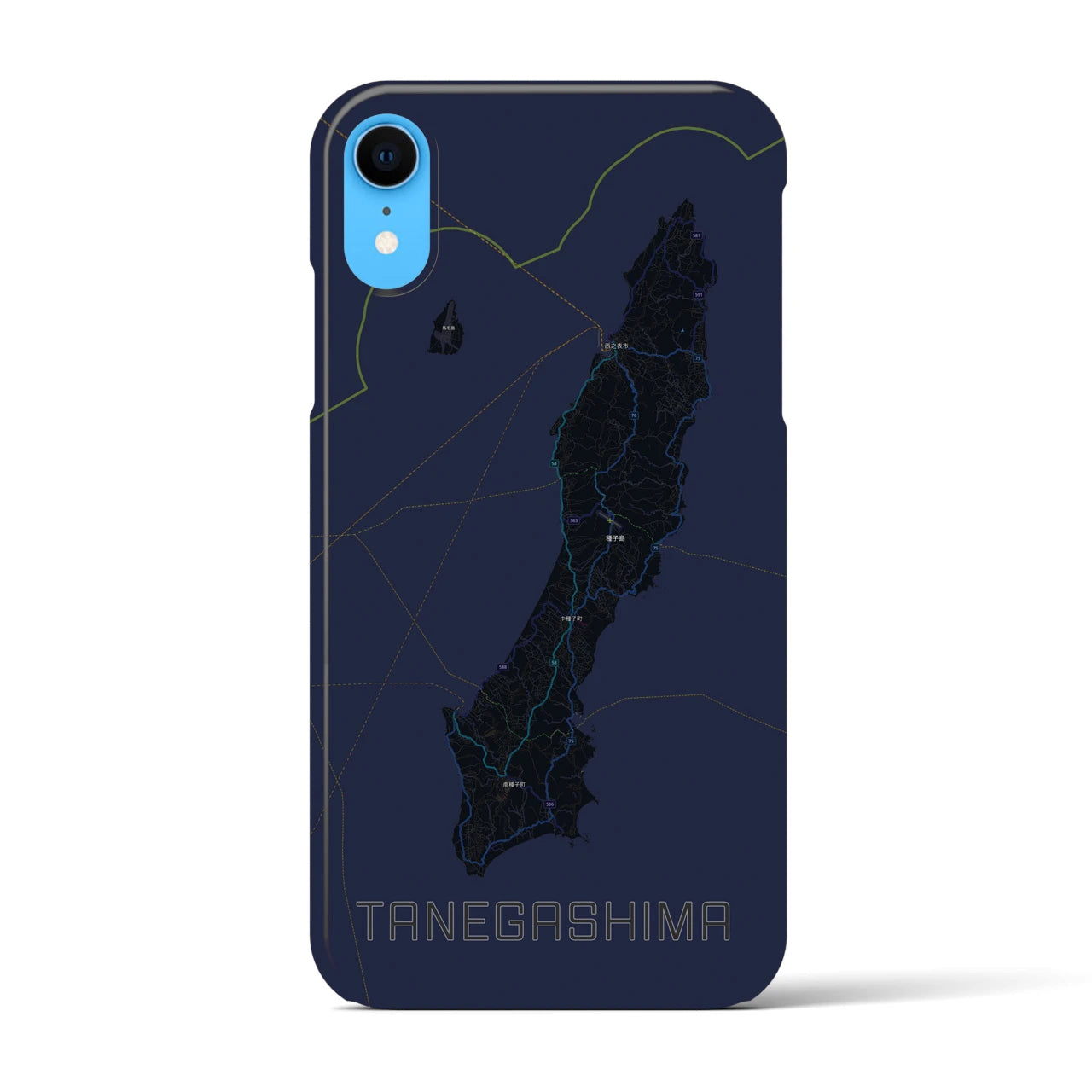 【種子島(鹿児島県)】地図柄iPhoneケース(バックカバータイプ)
